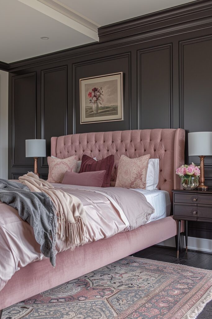 29 Pink and Black Bedroom Ideas for a Modern and Feminine Vibe 17 Sophisticated Pink and Black Bedroom