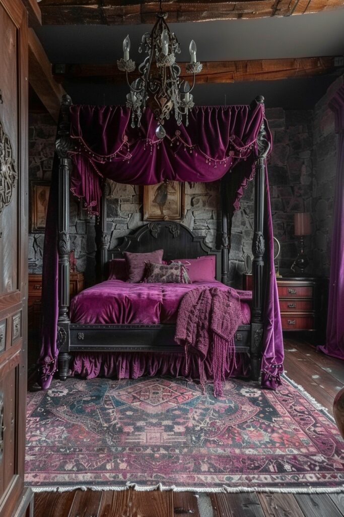 29 Rustic Boho Witchy Bedroom Ideas to Create an Enchanting Retreat 3 Sorcerer's Stone Hideaway