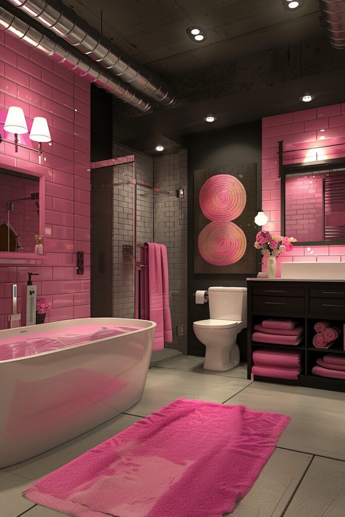 29 Pink Bathroom Decor Ideas for a Fun and Feminine Touch 21 Urban Pink Edge