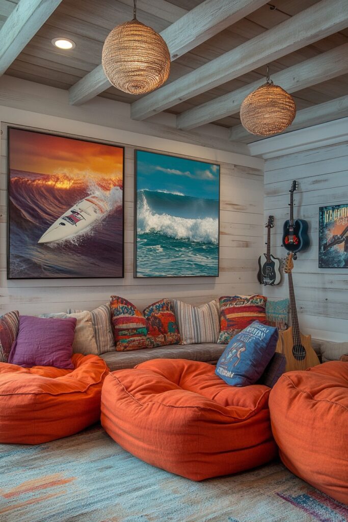 29 Cali Coastal Decor Ideas That Blend Beachy Vibes with Modern Style 22 Beach Vibes Music Room
