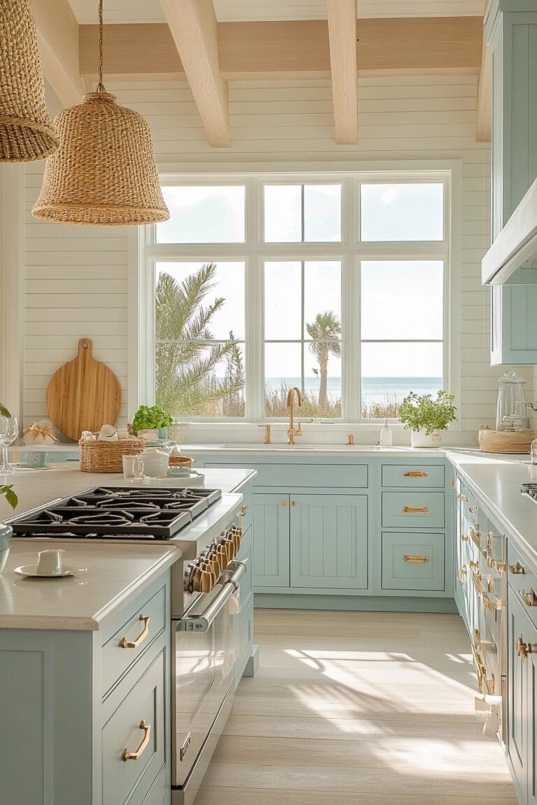 29 Coastal Preppy Kitchen Ideas To Create A Fresh Seaside Vibe