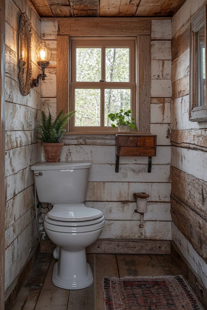29 Small Log Cabin Interior Bathroom Ideas That Make the Most of Tiny Spaces 28 Birch Bark Accent Bathroom