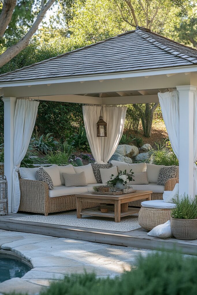 29 Cali Coastal Decor Ideas That Blend Beachy Vibes with Modern Style 17 Gazebo by the Waves