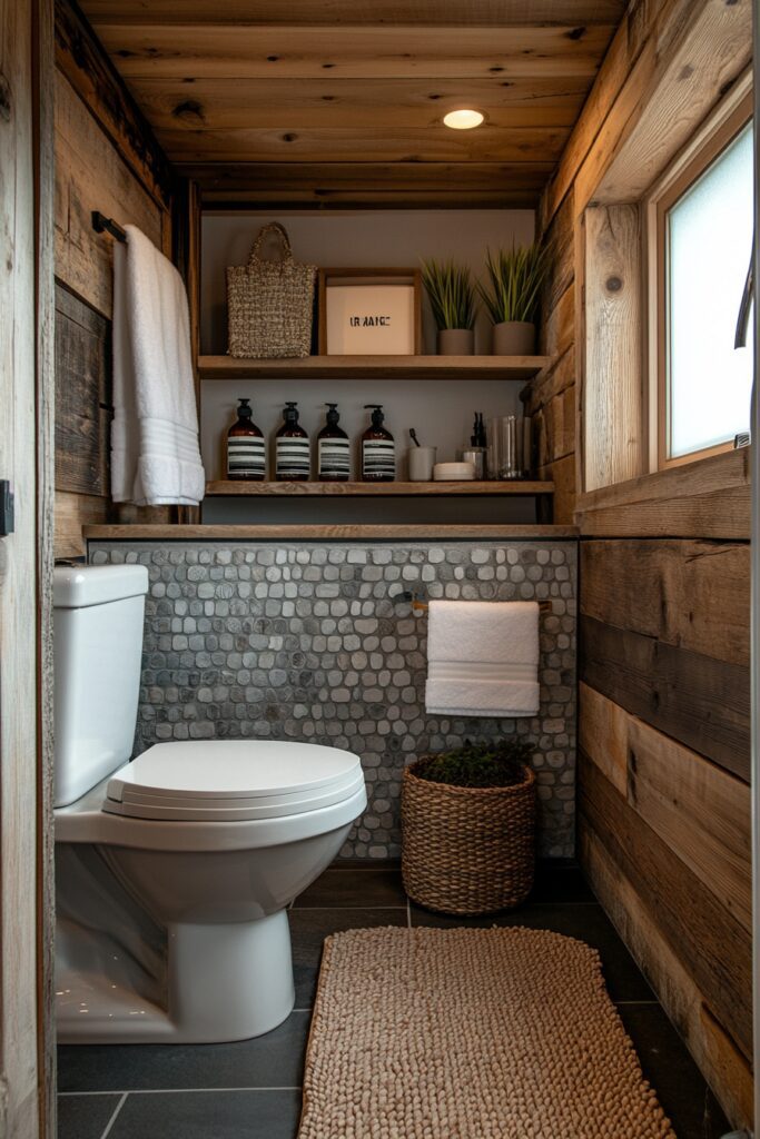 29 Small Log Cabin Interior Bathroom Ideas That Make the Most of Tiny Spaces 12 Green Living Washroom