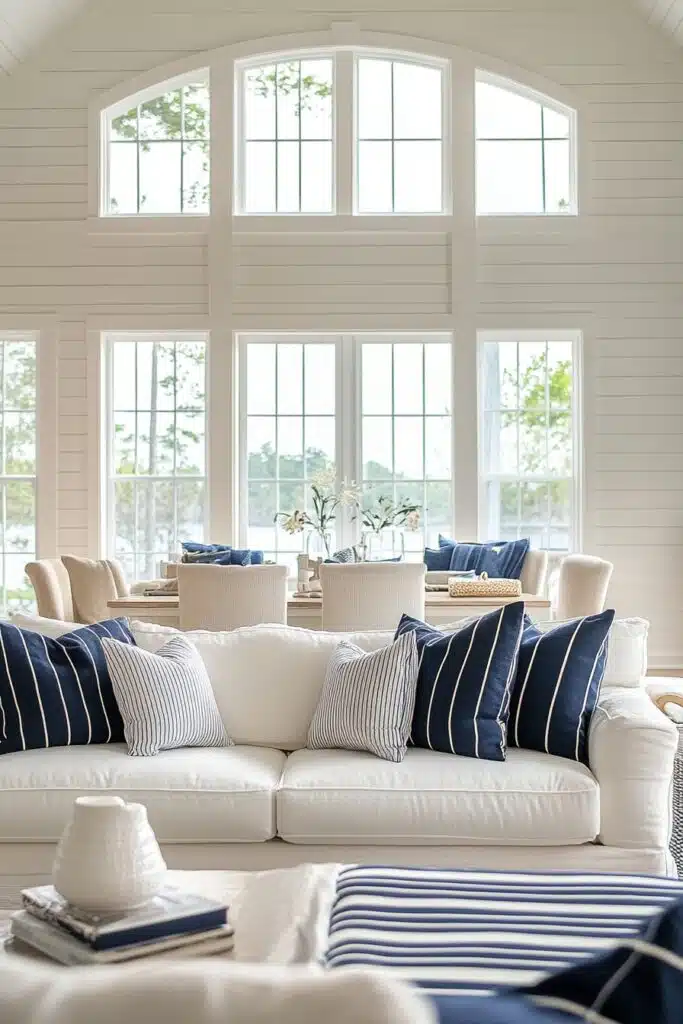 29 Coastal Preppy Interior Ideas to Bring Seaside Charm Indoors 1 Nautical Navy Elegance