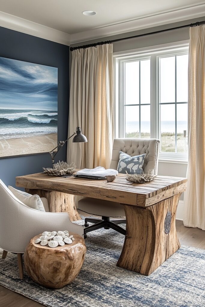 29 Cali Coastal Decor Ideas That Blend Beachy Vibes with Modern Style 6 Ocean Office
