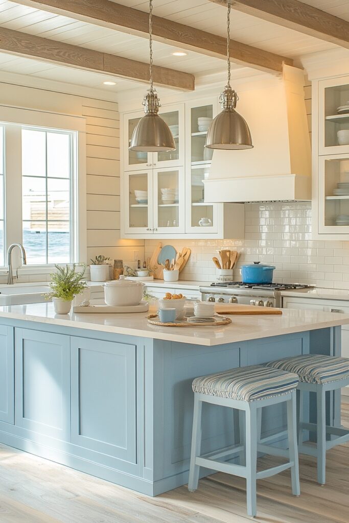 29 Cali Coastal Decor Ideas That Blend Beachy Vibes with Modern Style 4 Shoreline Kitchen