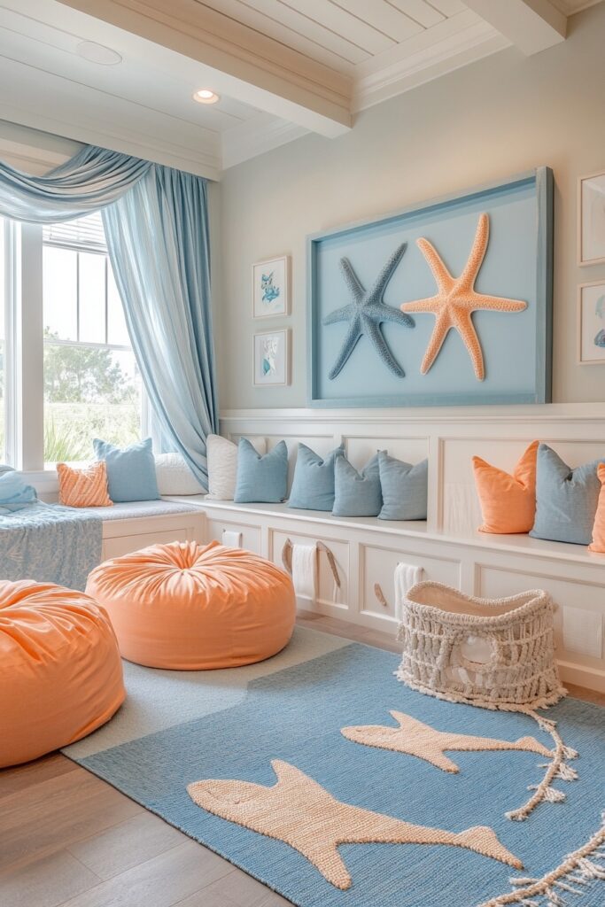 29 Cali Coastal Decor Ideas That Blend Beachy Vibes with Modern Style 26 Starfish Play Area