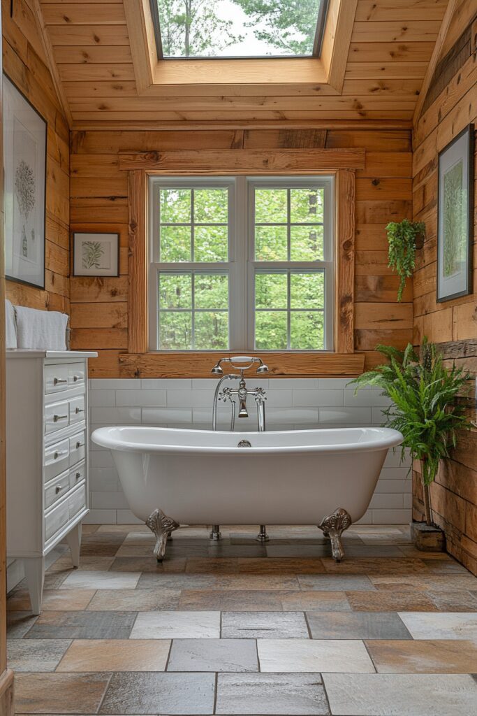 29 Small Log Cabin Interior Bathroom Ideas That Make the Most of Tiny Spaces 11 Sunlit Minimalist Bath