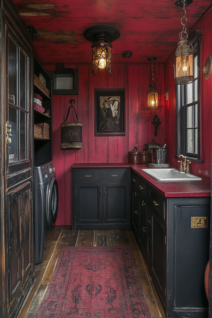 29 Western Gothic Laundry Room Ideas To Bring Rustic Charm With A Dark ...