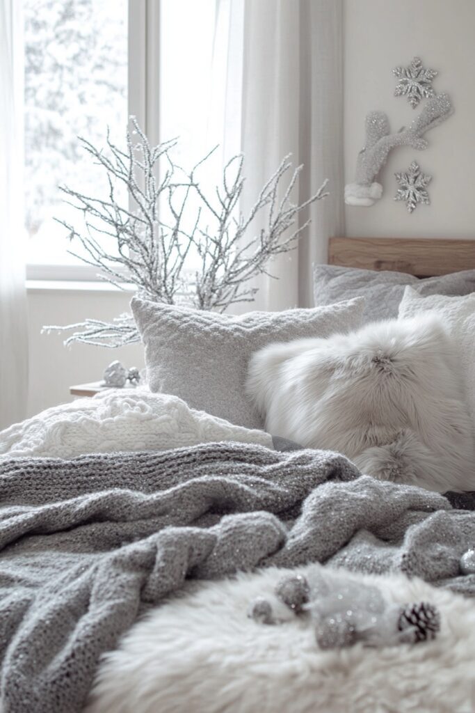 29 Boho Xmas Decor Bedroom Ideas for Crafting a Relaxing and Stylish Christmas Vibe 19 Arctic Serenity Boho Room