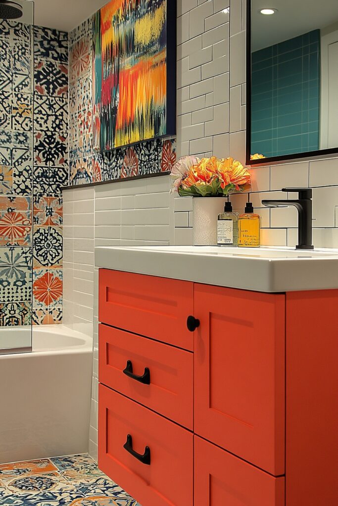 29 Loft Bathrooms for Creating the Perfect Soothing Sanctuary 29 Colorful Loft Bathroom Pop