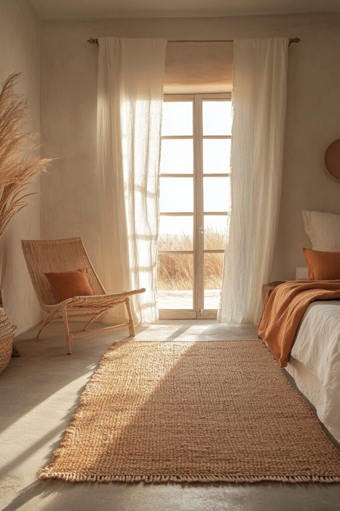 29 Orange Boho Bedroom Ideas for a Playful and Vibrant Bedroom Makeover 27 Desert Dawn