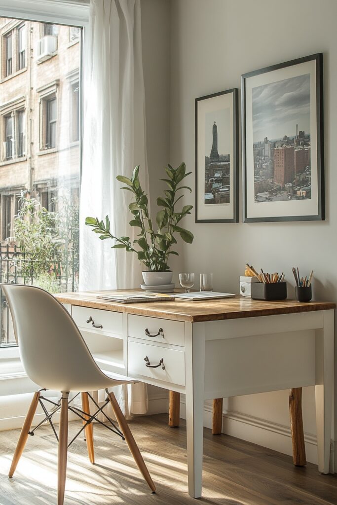 29 Tiny Apartment Home Office Ideas for Setting Up a Productive Home Workspace 11 Dining Desk Combo