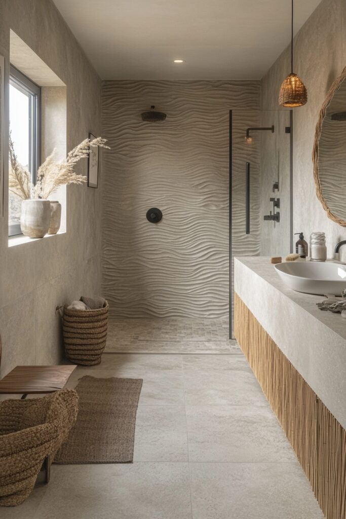 29 Loft Bathrooms for Creating the Perfect Soothing Sanctuary 16 Dynamic Tile Loft Bathroom