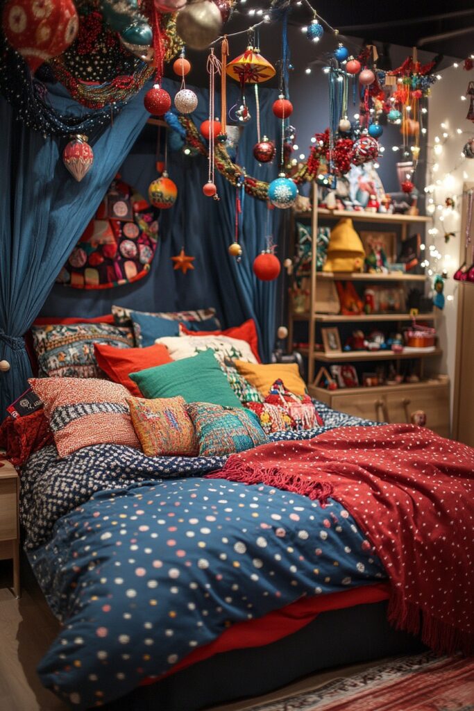 29 Boho Xmas Decor Bedroom Ideas for Crafting a Relaxing and Stylish Christmas Vibe 17 Elf’s Boho Playland