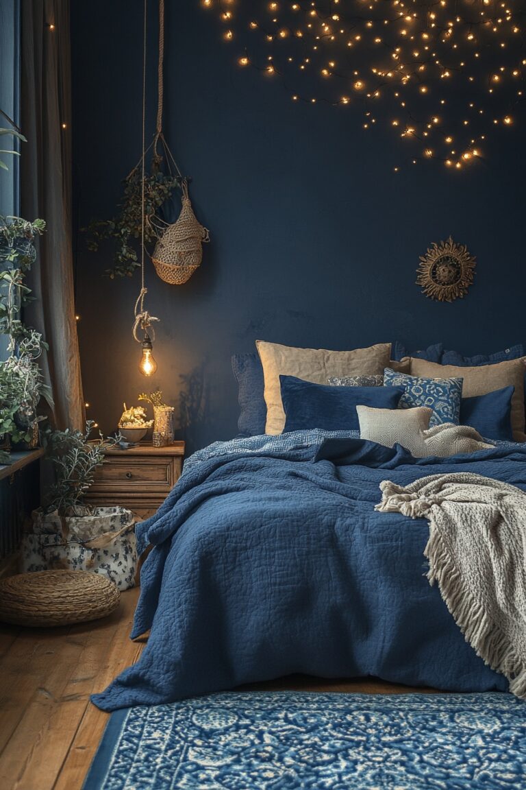 29 Navy Blue Boho Bedroom Ideas For A Peaceful Sanctuary