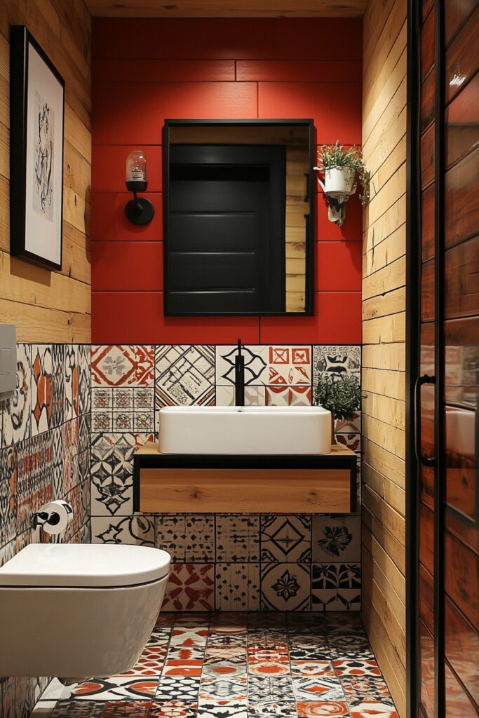 29 Loft Bathrooms for Creating the Perfect Soothing Sanctuary 21 Geometric Patterns Loft Bathroom