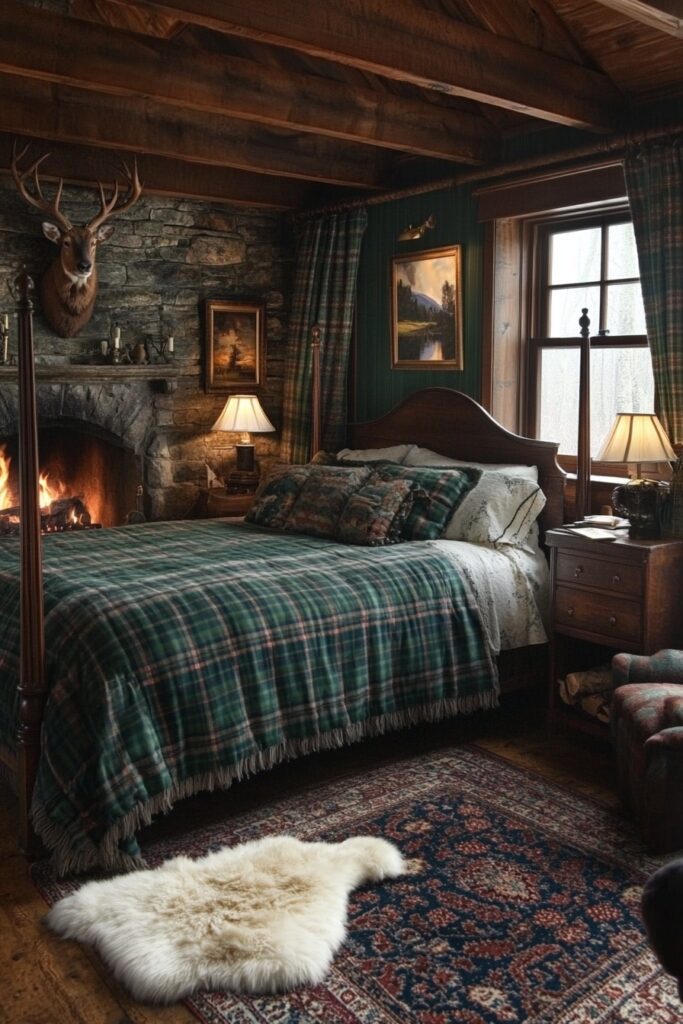 29 Cozy Cabin Bedrooms for a Relaxing and Peaceful Escape 13 Highland Comfort Bedroom