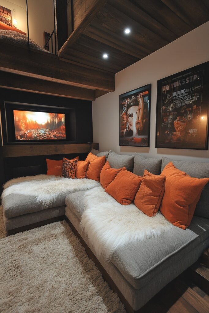 29 Loft Apartment Ideas to Maximize Your Urban Living 8 Loft Media Room Haven