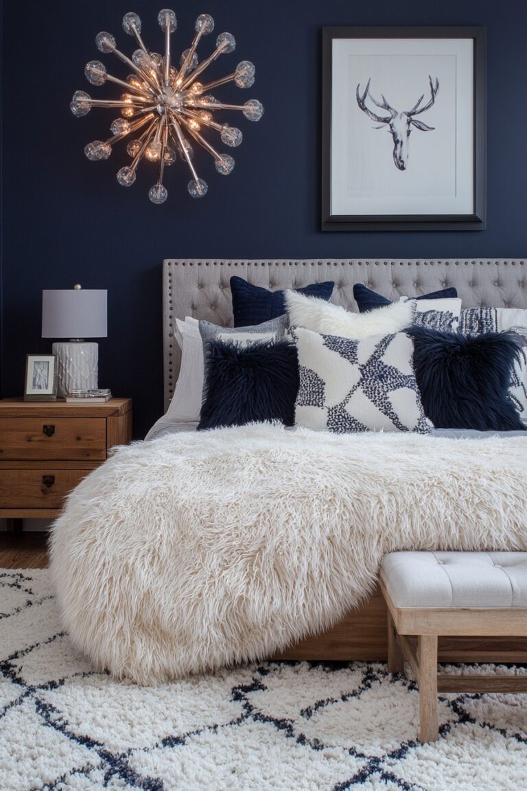29 Navy Blue Boho Bedroom Ideas For A Peaceful Sanctuary