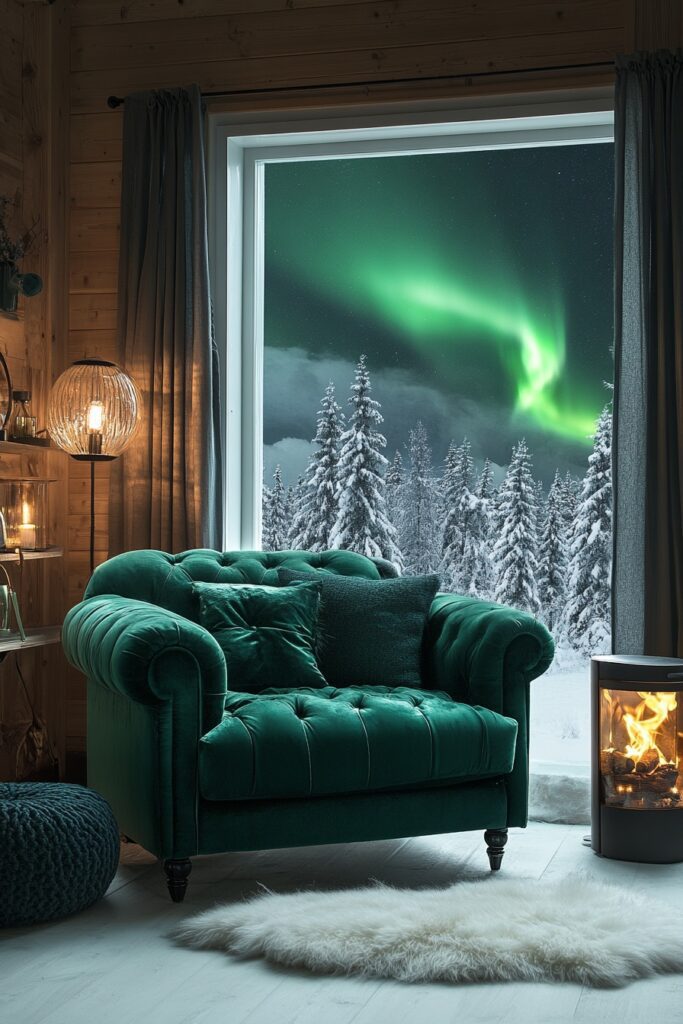 29 Nordic Living Room Ideas to Bring Calm and Serenity Indoors 27 Northern Lights Living Area