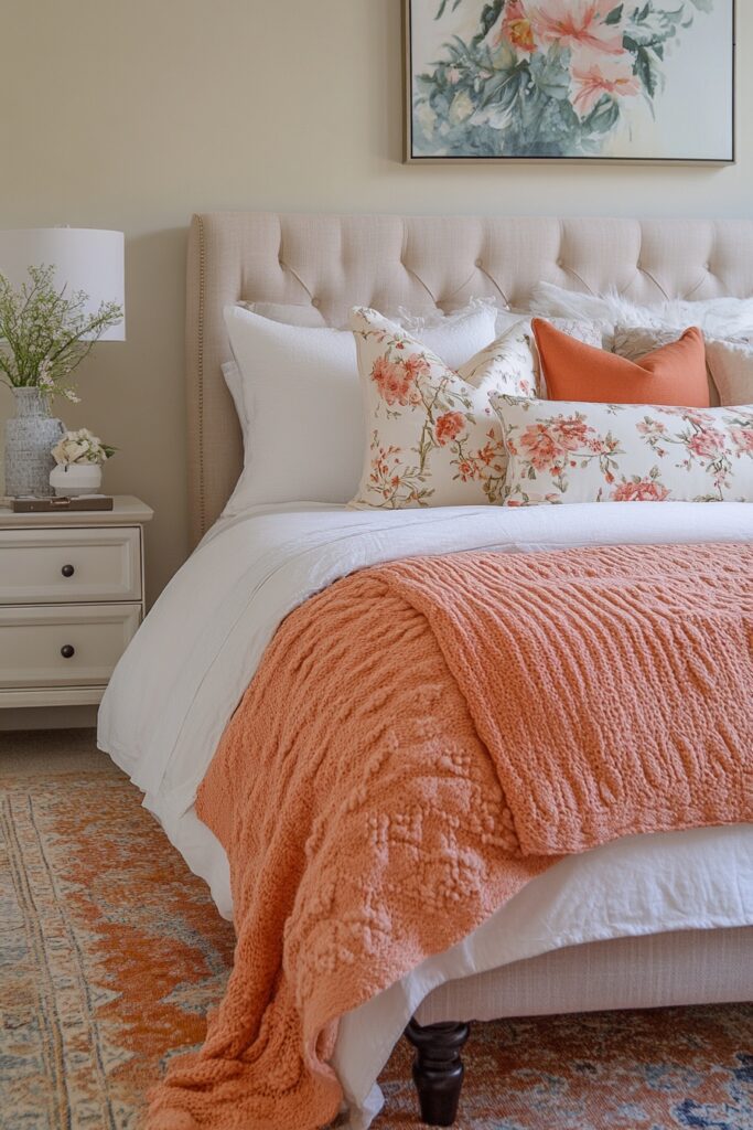 29 Orange Boho Bedroom Ideas for a Playful and Vibrant Bedroom Makeover 20 Peachy Escape
