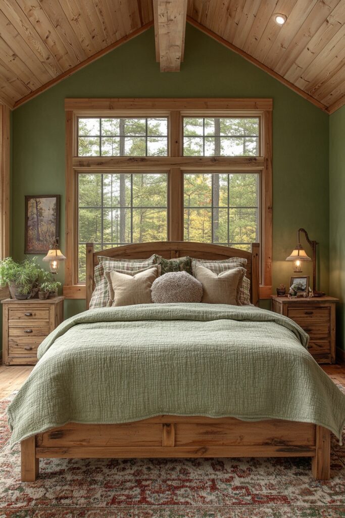 29 Cozy Cabin Bedrooms for a Relaxing and Peaceful Escape 11 Pine Retreat Room