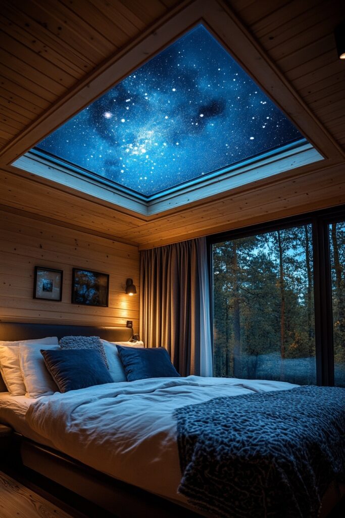 29 Cozy Cabin Bedrooms for a Relaxing and Peaceful Escape 4 Starry Night Haven