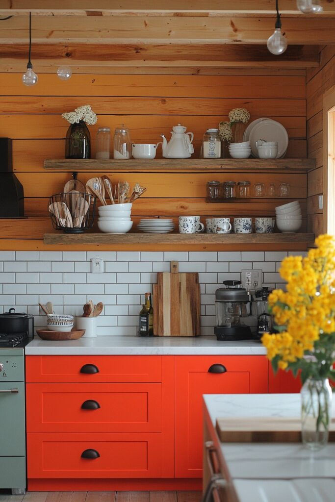 29 Small Cabin Kitchen Ideas Perfect for Cozy Living 29 Bold Accent Walls