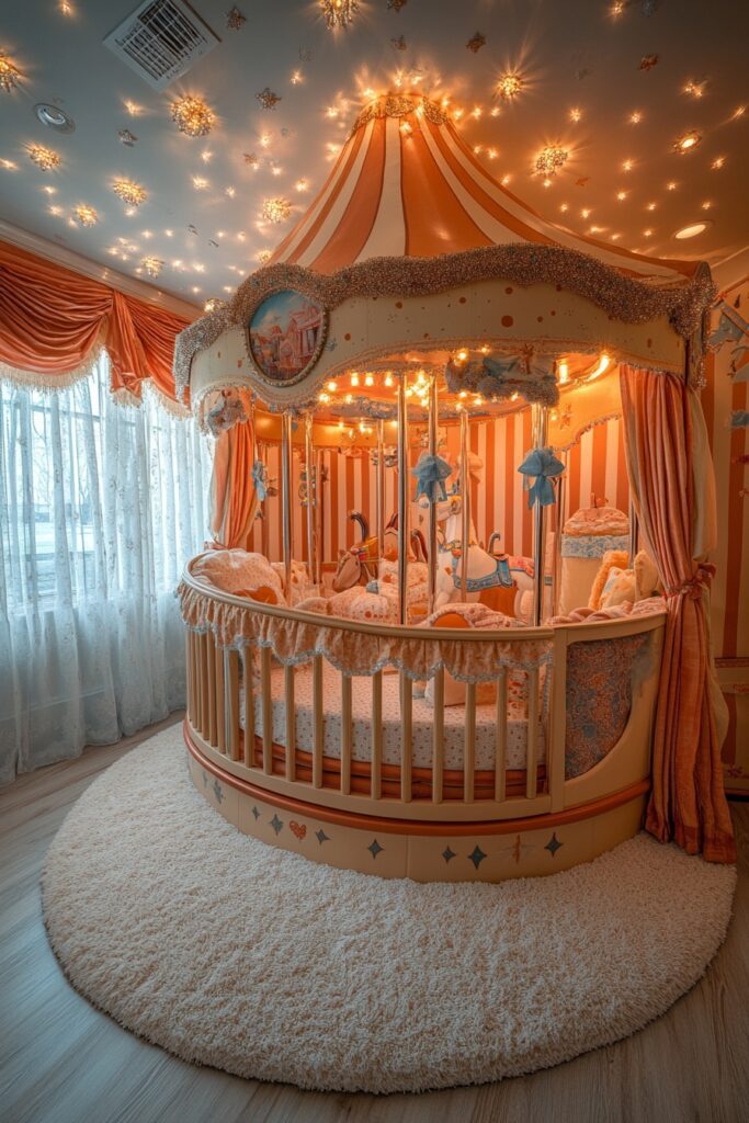 29 Nursery Room Vintage Ideas for a Timeless and Charming Space 14 Carousel-Inspired Baby Room