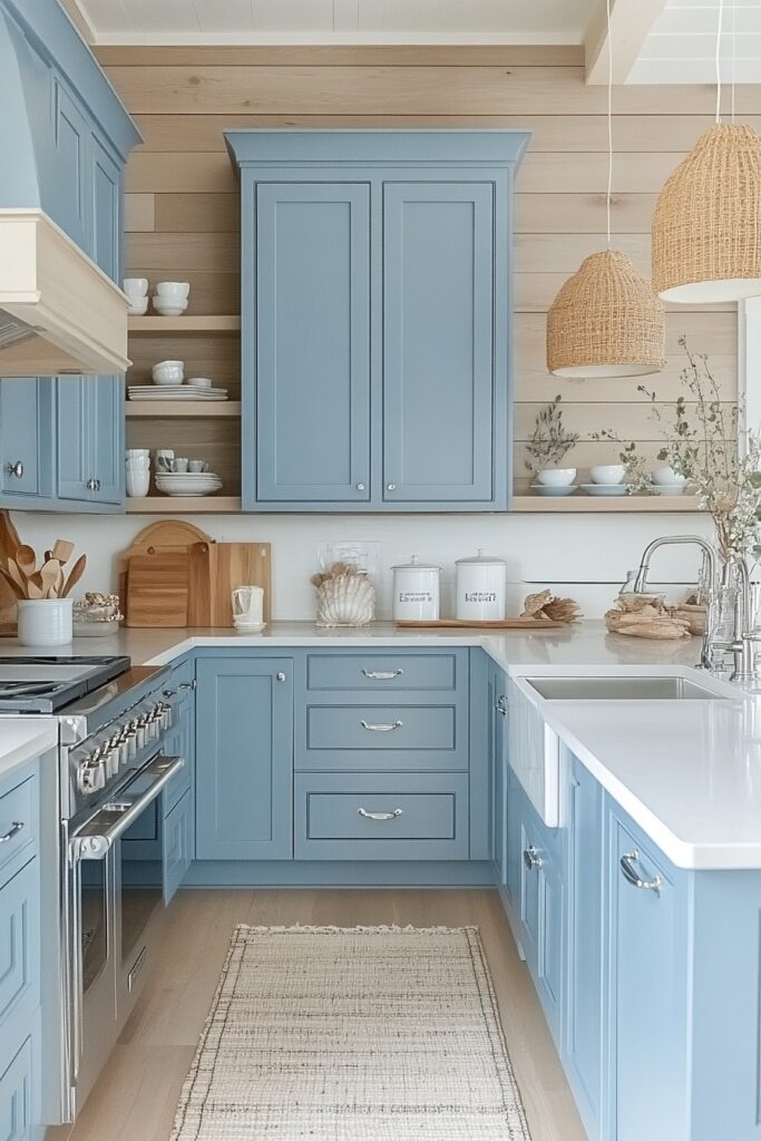 29 Small Cabin Kitchen Ideas Perfect for Cozy Living 8 Coastal Blues