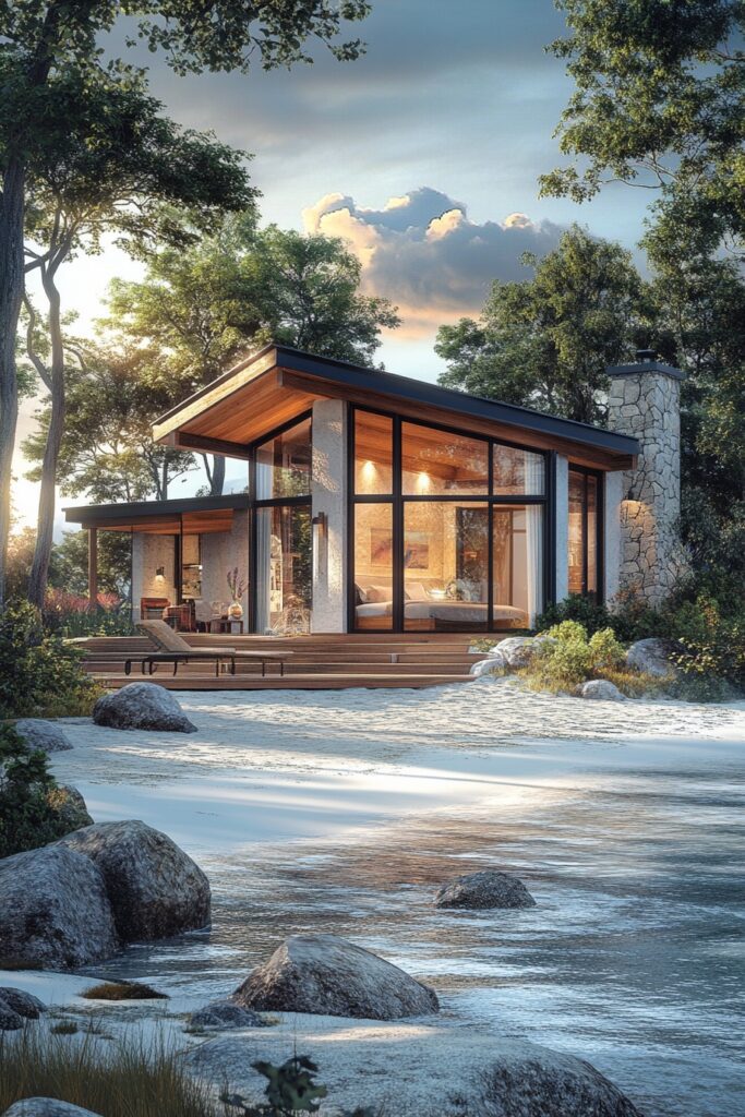 29 Small Cabin Exterior Ideas for a Perfect Rustic Retreat 16 Coastal Bungalow Cabin