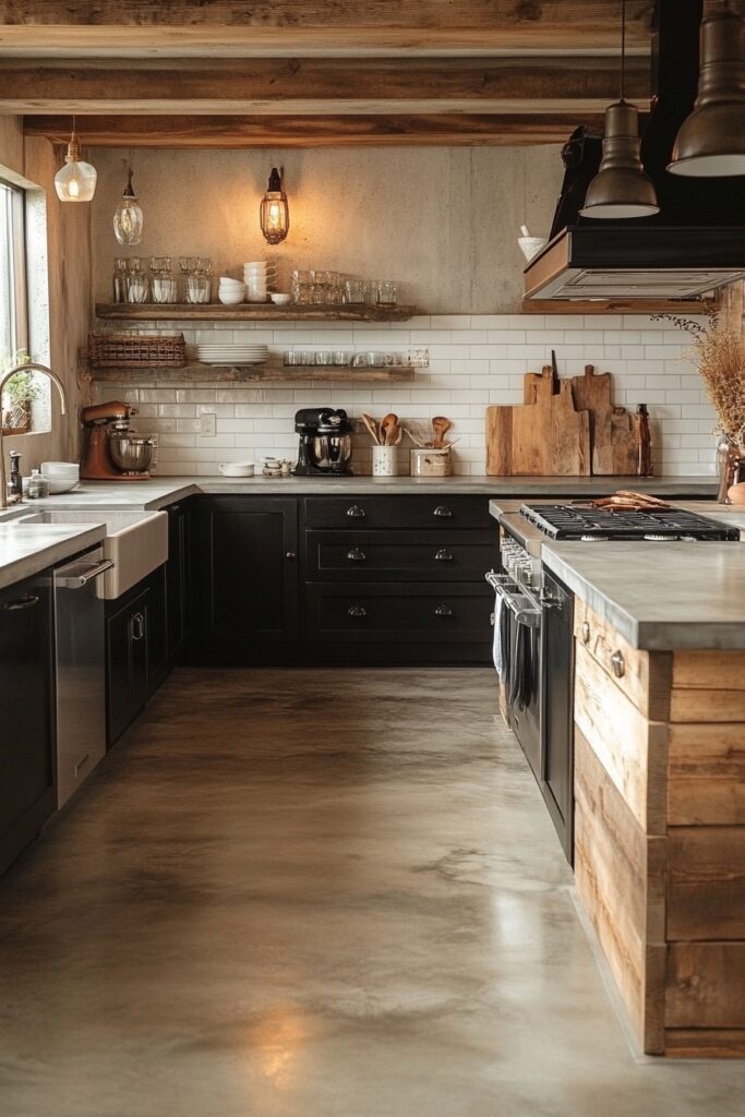 29 Small Cabin Kitchen Ideas Perfect for Cozy Living 27 Concrete Floors