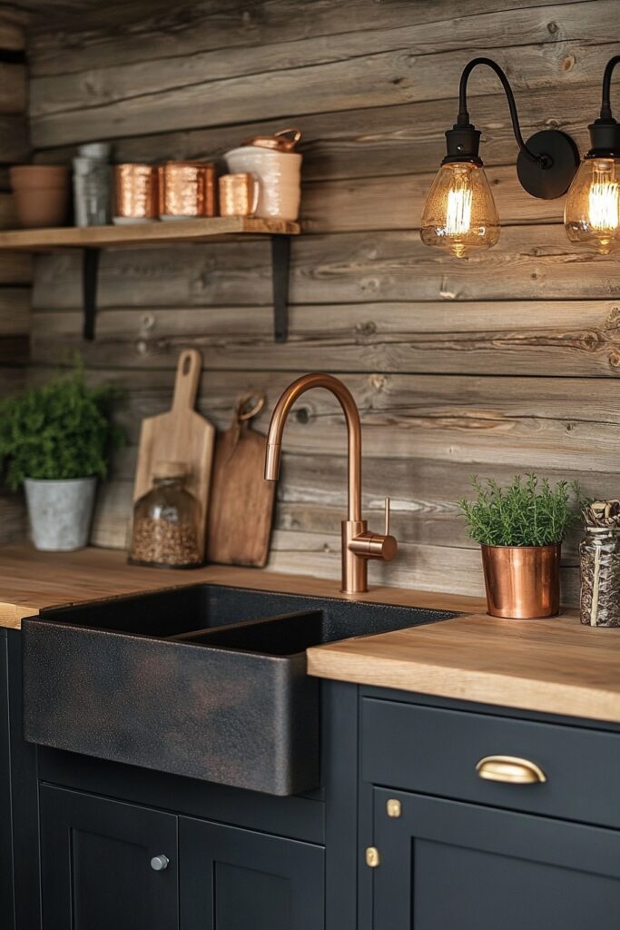 29 Small Cabin Kitchen Ideas Perfect for Cozy Living 10 Copper Accent Warmth