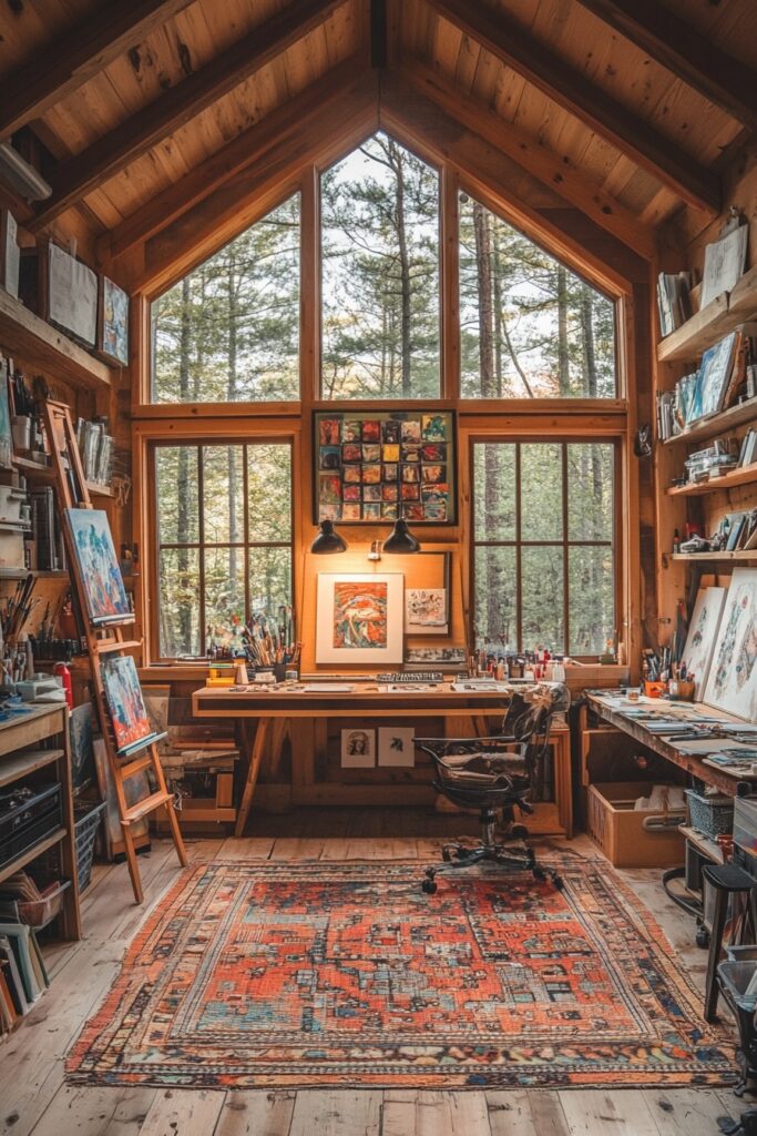 29 Small Cabin Decor Ideas for a Rustic and Inviting Retreat 15 Creative Cabin Art Studio