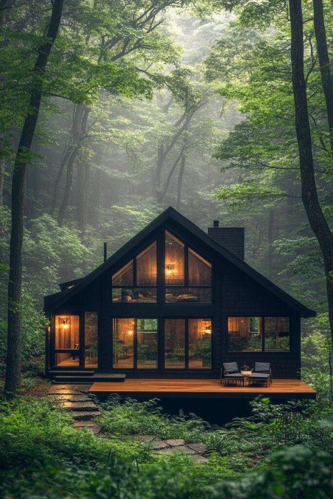 29 Small Cabin Exterior Ideas for a Perfect Rustic Retreat 7 Forest Retreat Cabin