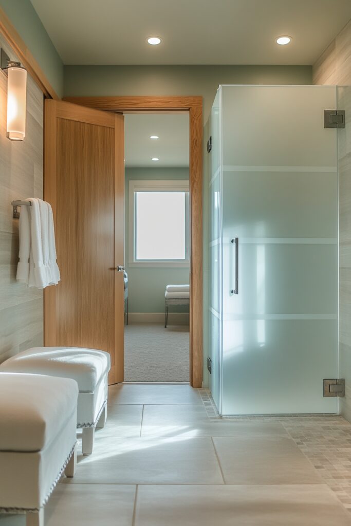 29 Small Cabin Bathroom Ideas for Rustic and Modern Vibes 29 Frosted Glass Privacy