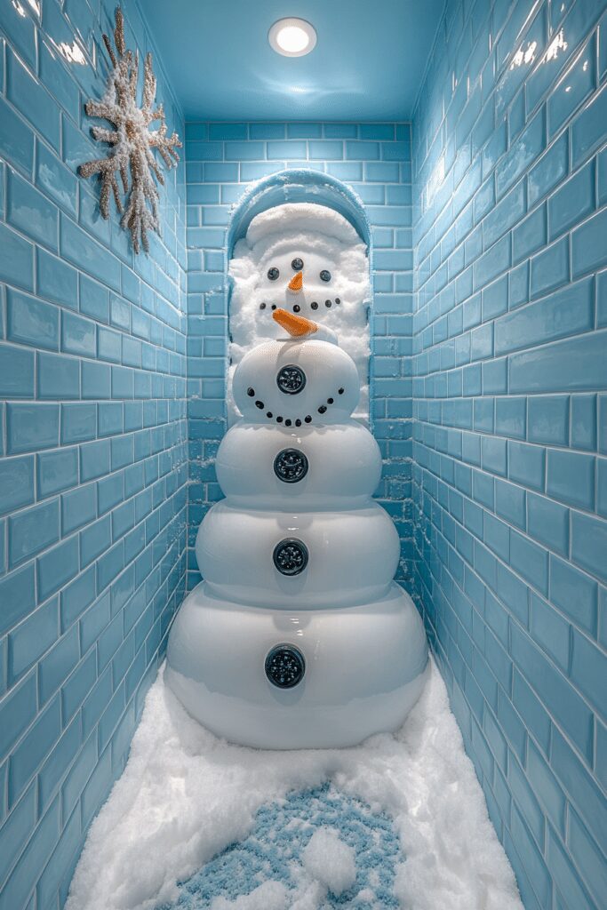 29 Christmas Bathroom Decor Ideas to Celebrate the Season in Style 18 Frosty’s Bathroom Hideaway