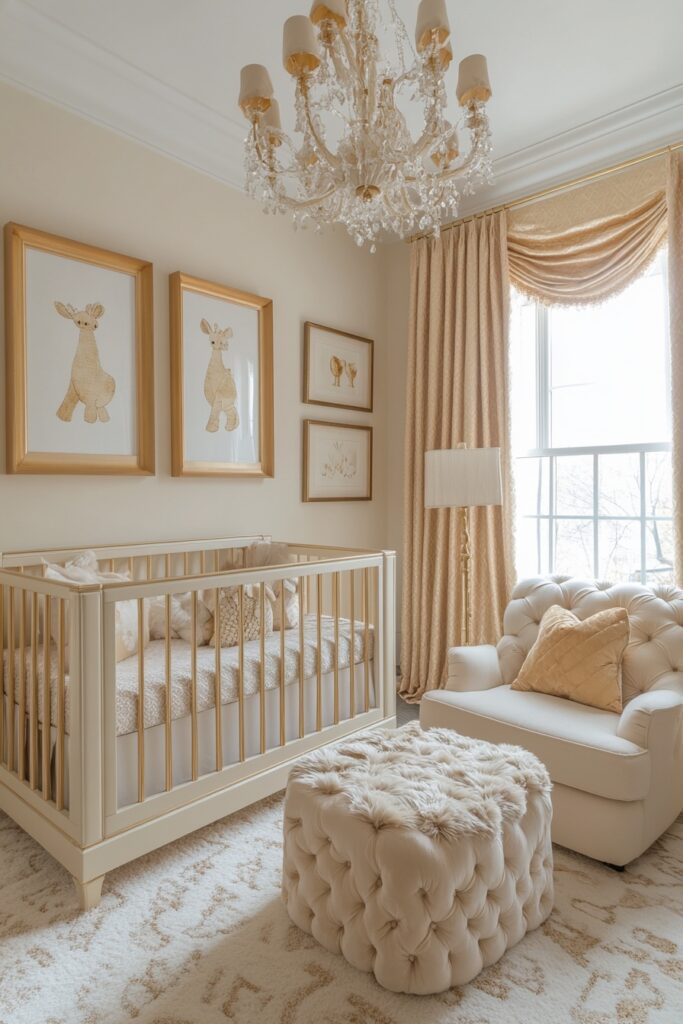 29 Luxury Nursery Ideas for a Sophisticated Baby Space 2 Glittering Gold Accent Room