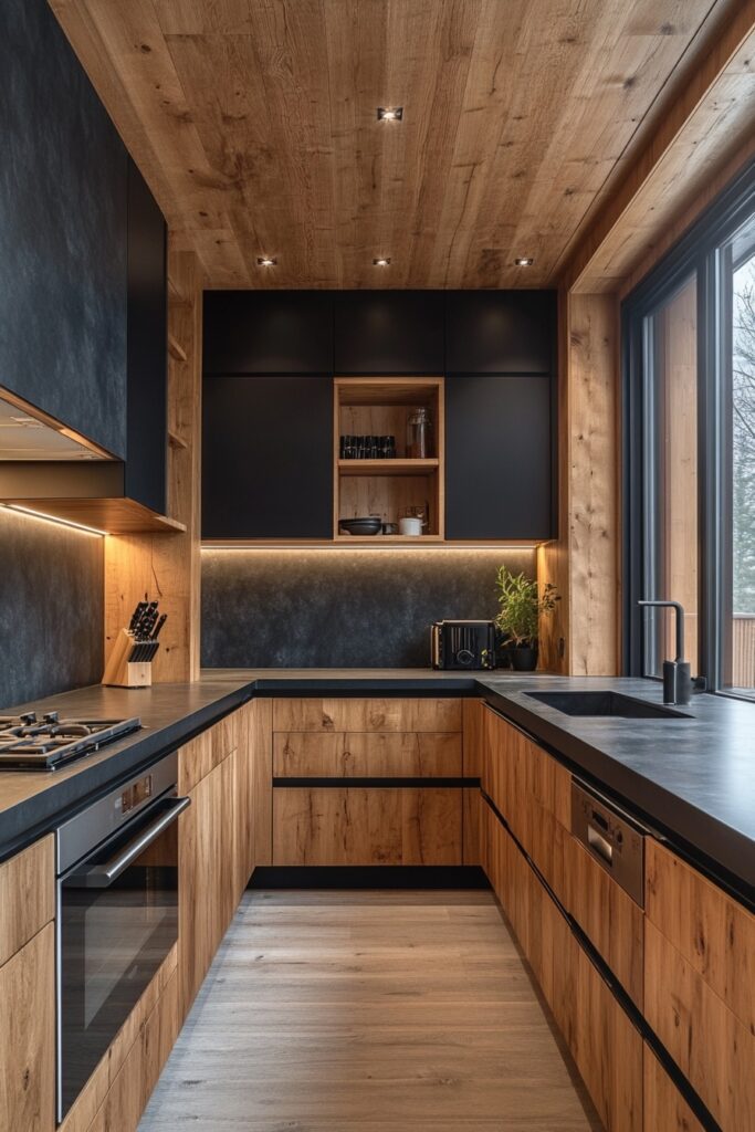 29 Small Cabin Kitchen Ideas Perfect for Cozy Living 17 Handleless Sleekness