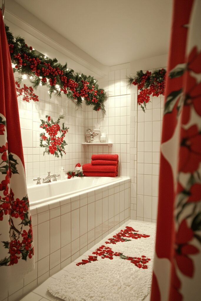 29 Christmas Bathroom Decor Ideas to Celebrate the Season in Style 11 Holly Jolly Bath