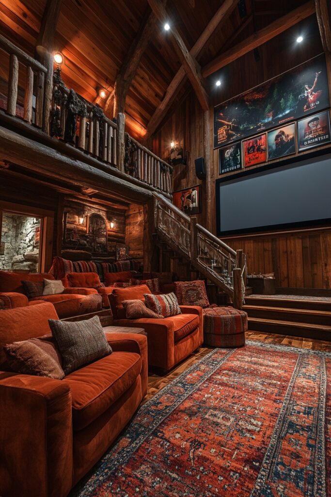29 Small Cabin Decor Ideas for a Rustic and Inviting Retreat 26 Luxury Cabin Home Theater