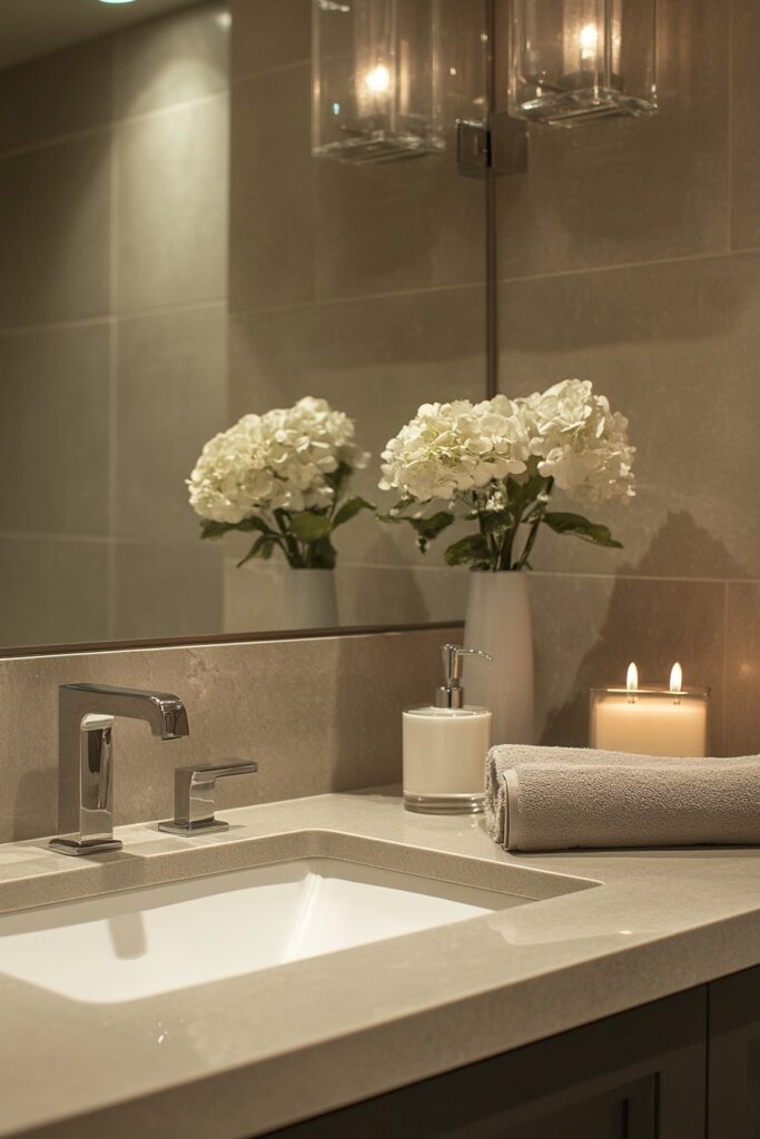 29 Small Cabin Bathroom Ideas for Rustic and Modern Vibes 20 Mirrored Wall Effects