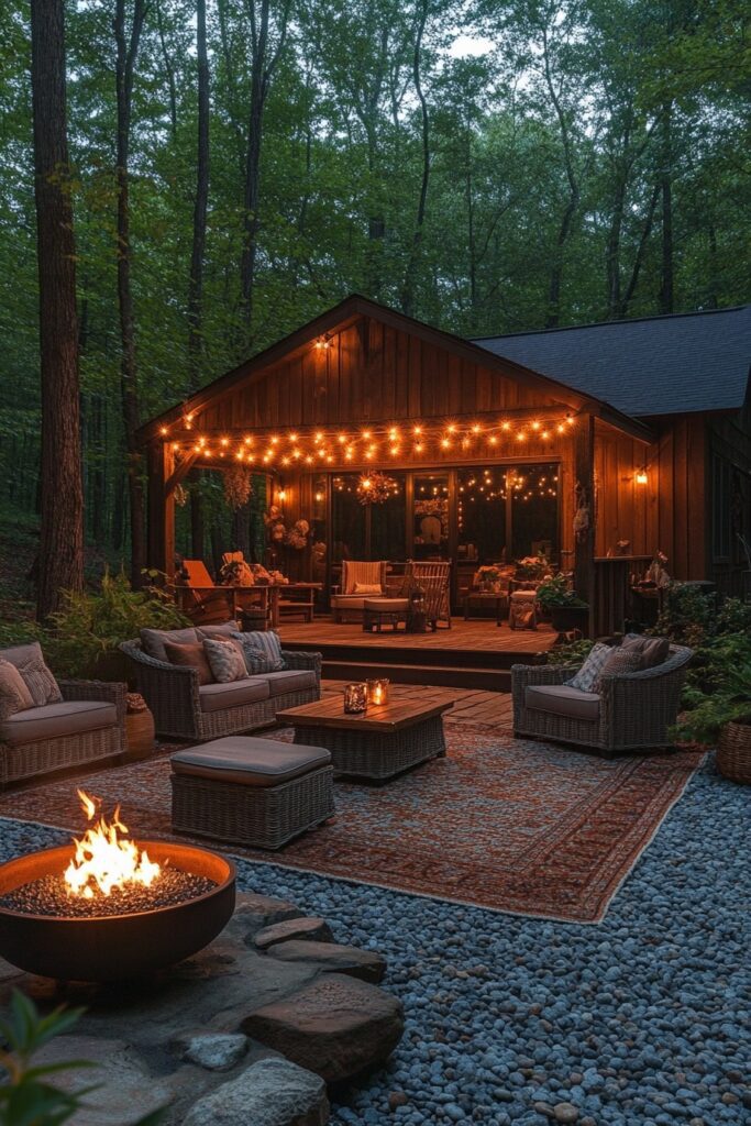 29 Small Cabin Aesthetic Ideas to Create a Warm and Inviting Atmosphere 20 Outdoor Patio Oasis