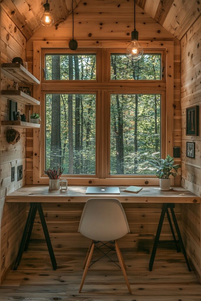 29 Small Cabin Aesthetic Ideas to Create a Warm and Inviting Atmosphere 7 Peaceful Study Nook