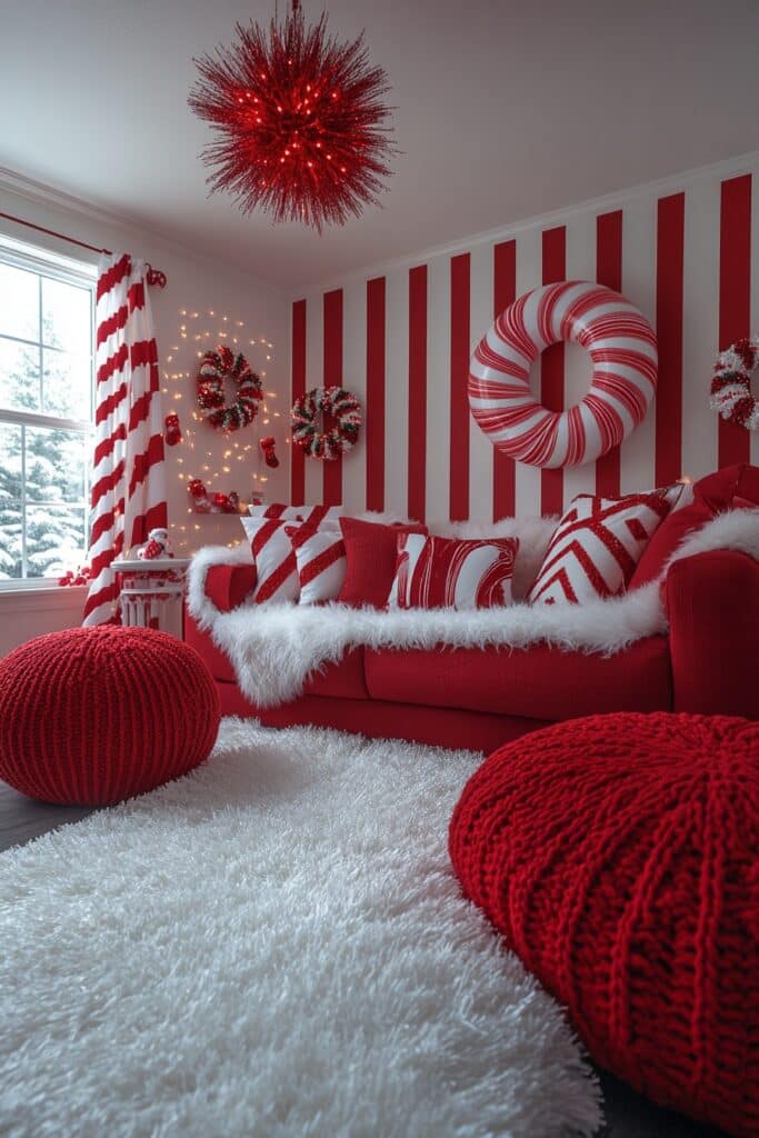 29 Cozy Christmas Decor Ideas for a Magical and Comfortable Christmas 21 Playful Peppermint Vibes