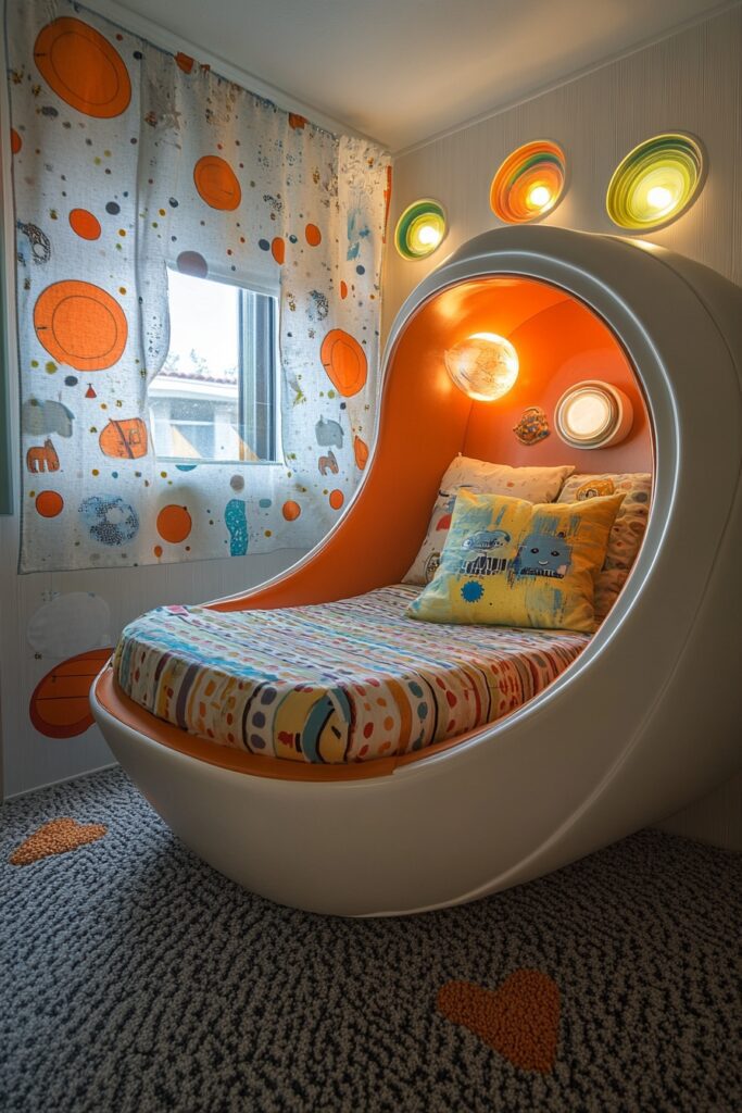 29 Nursery Room Vintage Ideas for a Timeless and Charming Space 21 Retro Space Pod Nursery