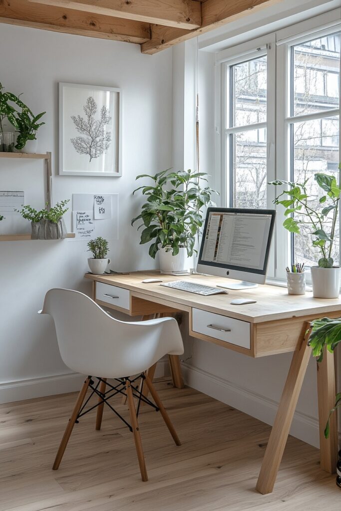 29 Small Cabin Office Designs Perfect for Tiny Home Living 7 Scandi-Inspired Cabin Office
