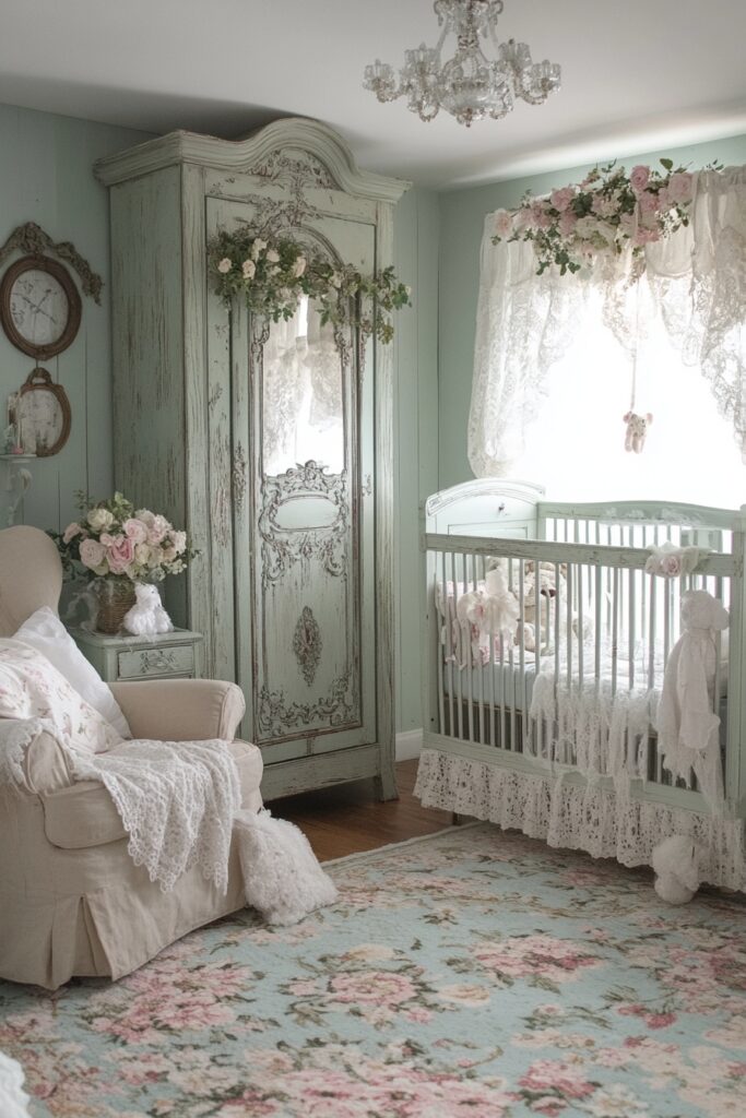 29 Nursery Room Vintage Ideas for a Timeless and Charming Space 6 Shabby Chic Baby Haven